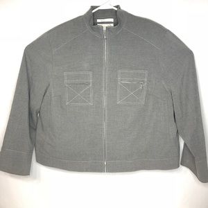 Evan-Picone Gray Zippered Blazer Jacket